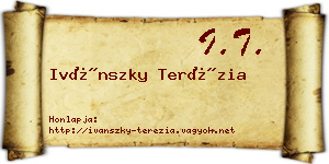 Ivánszky Terézia névjegykártya